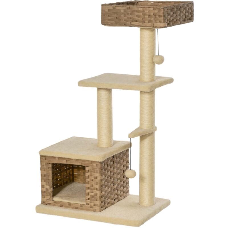 Pawhut - Árbol para Gatos con Plataformas Cueva Cama Bolas de Juego y Postes 60x40x109 cm - Marrón, Beige
Pawhut - Árbol para Gatos con Plataformas Cueva Cama Bolas de Juego y Postes 60x40x109 cm - Marrón, Beige