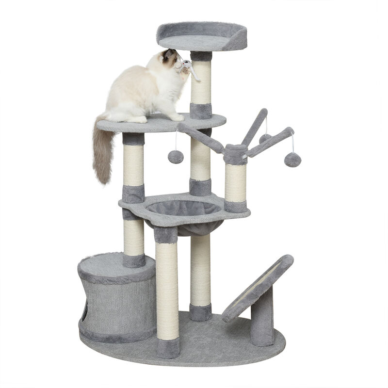 Pawhut - Árbol Rascador para Gatos con Hamaca Varias Plataformas Postes 80x55x122 cm Gris - Gris
Pawhut - Árbol Rascador para Gatos con Hamaca Varias Plataformas Postes 80x55x122 cm Gris - Gris