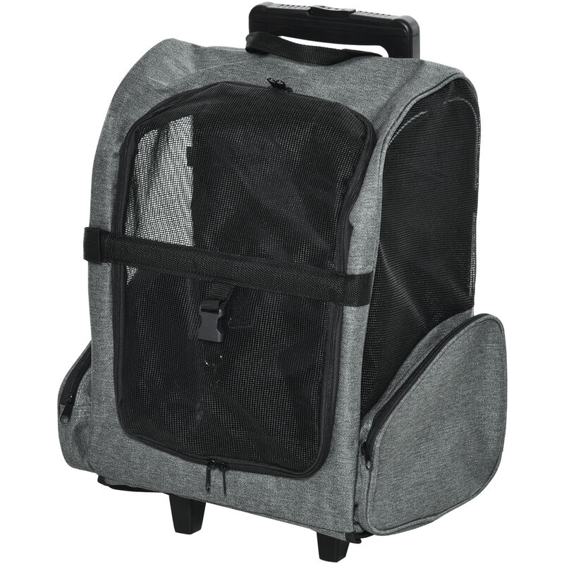 Transportín Carrito para Mascotas 2 en 1 Mochila de Viaje con 2 Ruedas para Perros Gatos con Asa Retráctil de Aluminio y Bolsillos 42x25x55 cm Gris
Transportín Carrito para Mascotas 2 en 1 Mochila de Viaje con 2 Ruedas para Perros Gatos con Asa Retráctil de Aluminio y Bolsillos 42x25x55 cm Gris