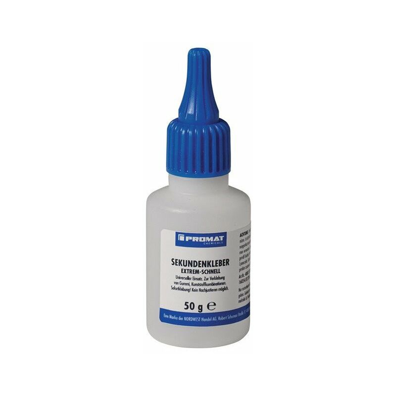 Pegamento instantáneo ultra rápido 50 g Botella incolora de los productos químicos PROMAT
Pegamento instantáneo ultra rápido 50 g Botella incolora de los productos químicos PROMAT
