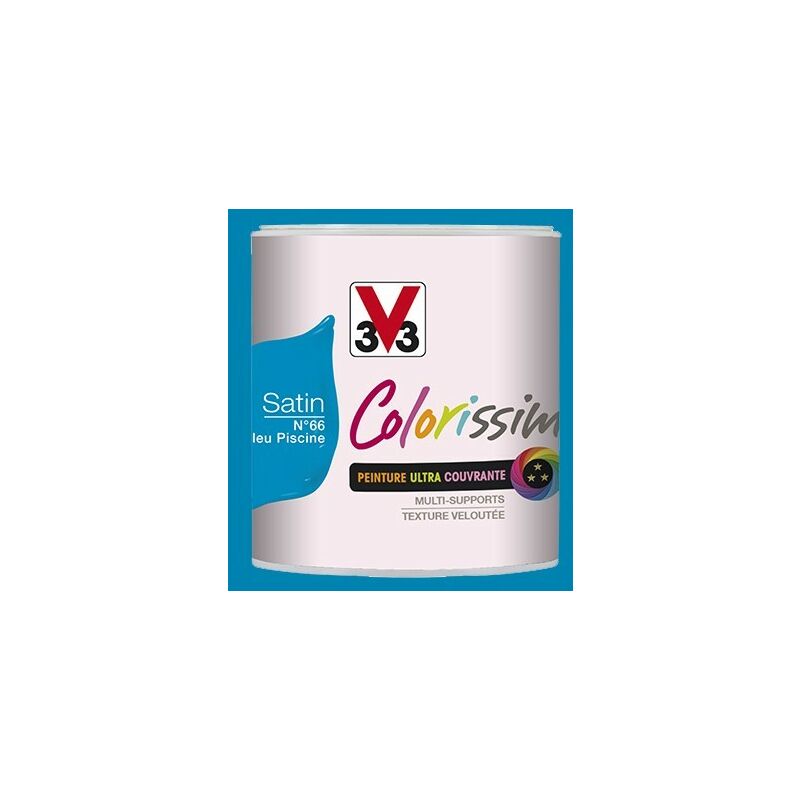 Peinture V33 Colorissim Satin Bleu Piscine N66 0 5 L Bleu Piscine