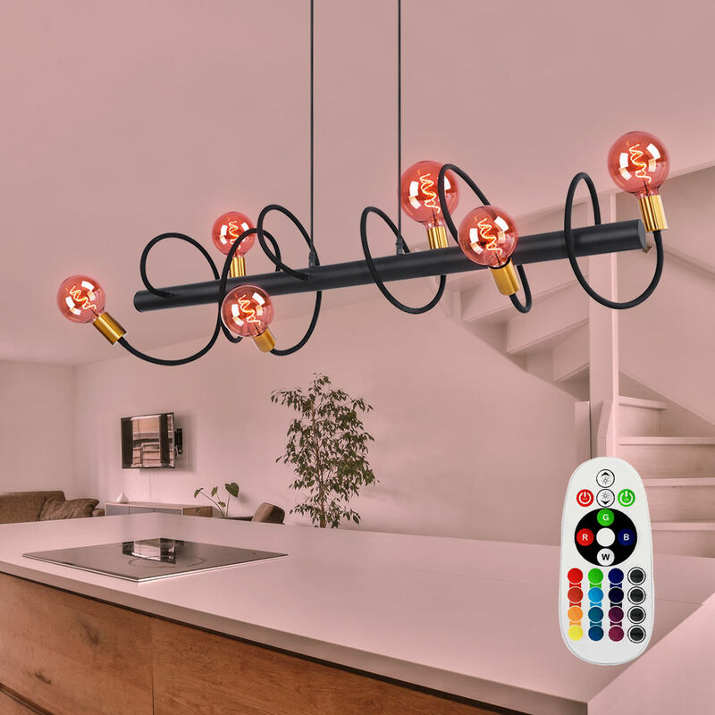 Lámpara colgante péndulo de techo con control remoto regulable flexible en el juego incluye bombillas LED RGB
Lámpara colgante péndulo de techo con control remoto regulable flexible en el juego incluye bombillas LED RGB