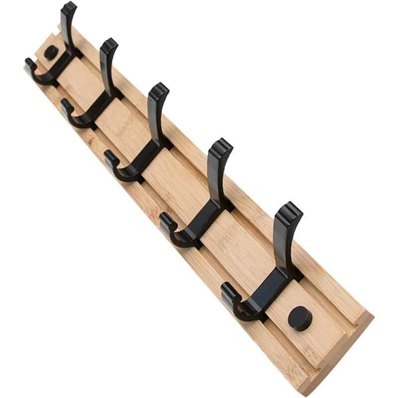 Perchero de pared de madera, ganchos móviles, distancia ajustable, perchero reutilizable 5 ganchos
Perchero de pared de madera, ganchos móviles, distancia ajustable, perchero reutilizable 5 ganchos