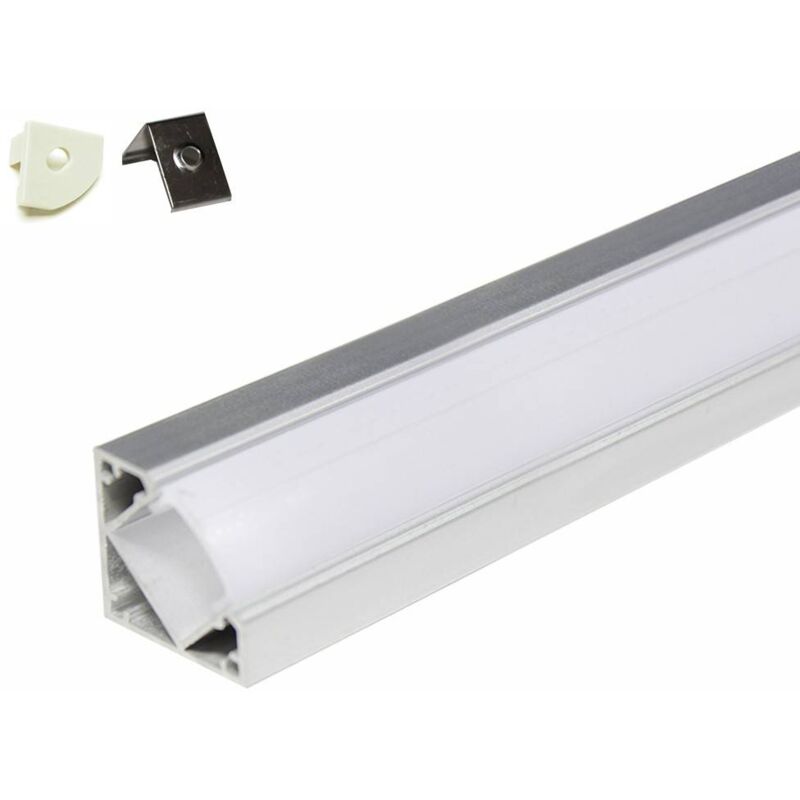 Perfil de aluminio para un ángulo de 45° - 5 metros (5 x 1 metro) con difusor opaco
Perfil de aluminio para un ángulo de 45° - 5 metros (5 x 1 metro) con difusor opaco