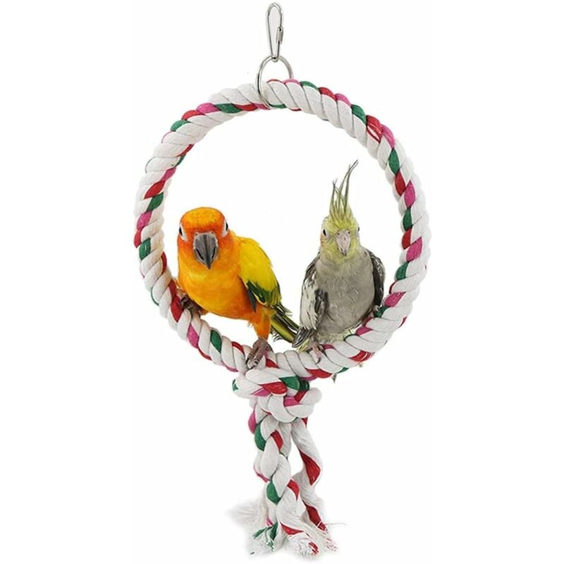 Abcrital - Periquito pájaro juguete columpio anillo loro cuerda de algodón percha loro masticar juguetes para Cockatiel Conure
Abcrital - Periquito pájaro juguete columpio anillo loro cuerda de algodón percha loro masticar juguetes para Cockatiel Conure