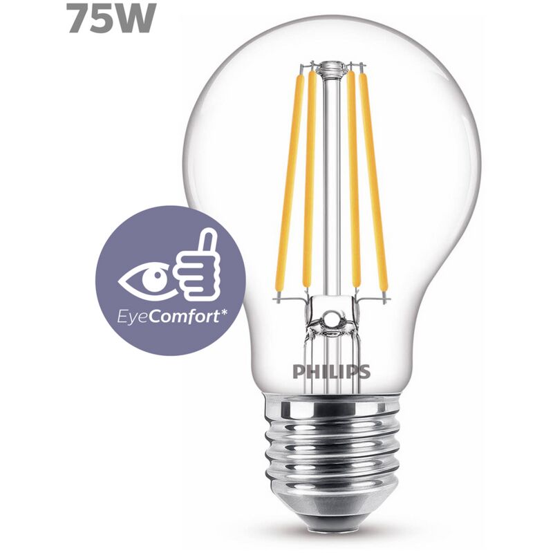 Philips - Bombilla LED cristal 75W E27 luz blanca cálida estándar, transparente, no regulable
Philips - Bombilla LED cristal 75W E27 luz blanca cálida estándar, transparente, no regulable