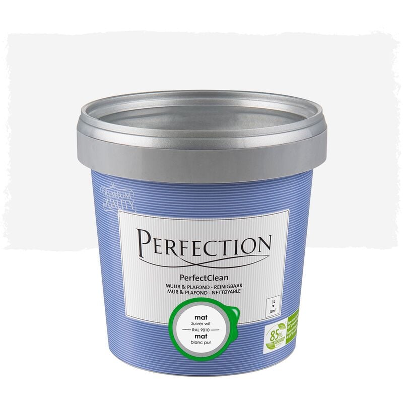 Pintura de pared y de techo lavable - Perfection 'PerfectClean' - Mate - RAL 9010 blanco puro - 1L - 10m² - RAL 9010 Blanca Pura
Pintura de pared y de techo lavable - Perfection 'PerfectClean' - Mate - RAL 9010 blanco puro - 1L - 10m² - RAL 9010 Blanca Pura
