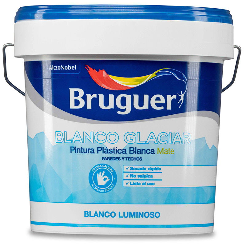 Pintura plástica interior Blanco glaciar mate 4l bruger 25032