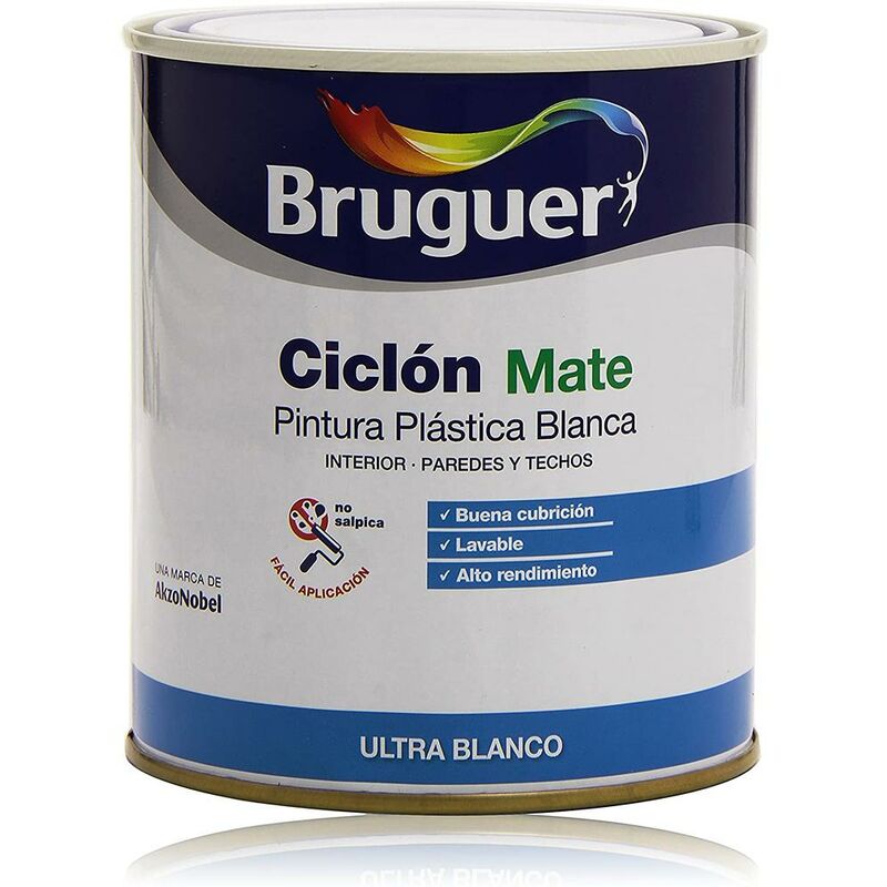 Pintura Plastica Mate Interior 750 Ml Blanco Ciclon Bruguer 259000033