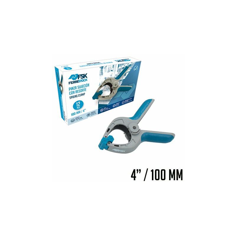 Ferrestock FSKPRS101 12pcs pinzas de sujeción con resorte, mango antideslizante, mandíbulas giratorias, muelle extra fuerte, apertura máxima 39mm,
Ferrestock FSKPRS101 12pcs pinzas de sujeción con resorte, mango antideslizante, mandíbulas giratorias, muelle extra fuerte, apertura máxima 39mm,