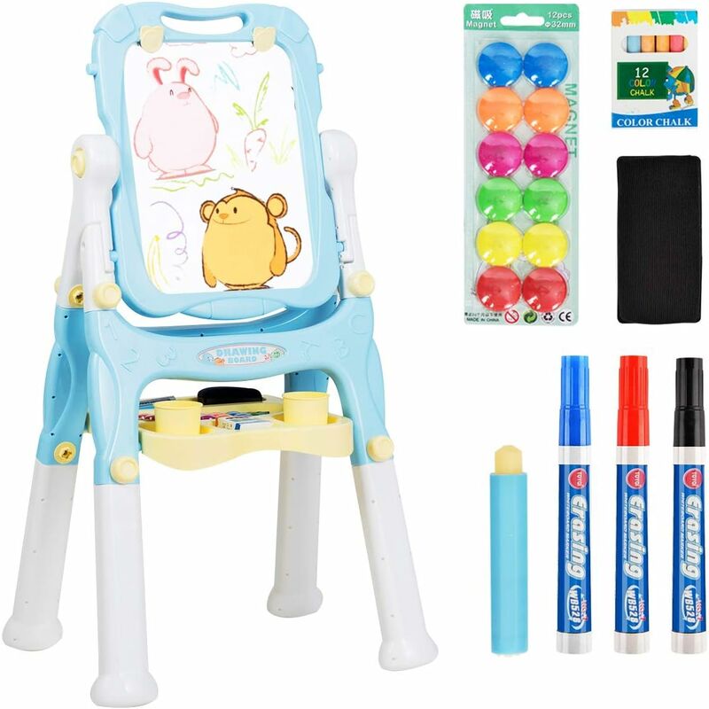 Pizarra Magnética de Doble Cara Tablero para Niños Caballete de Pie Altura Ajustable con Compartimento (Azul)
Pizarra Magnética de Doble Cara Tablero para Niños Caballete de Pie Altura Ajustable con Compartimento (Azul)