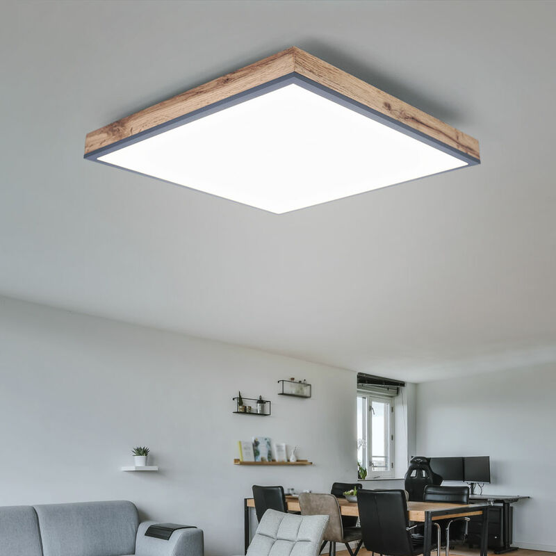 Plafón LED para plafón plafón LED plafón para oficina, aspecto madera grafito, MDF ALU, 24W 1500Lm blanco cálido, L x An x Al 45x45x6,5 cm
Plafón LED para plafón plafón LED plafón para oficina, aspecto madera grafito, MDF ALU, 24W 1500Lm blanco cálido, L x An x Al 45x45x6,5 cm