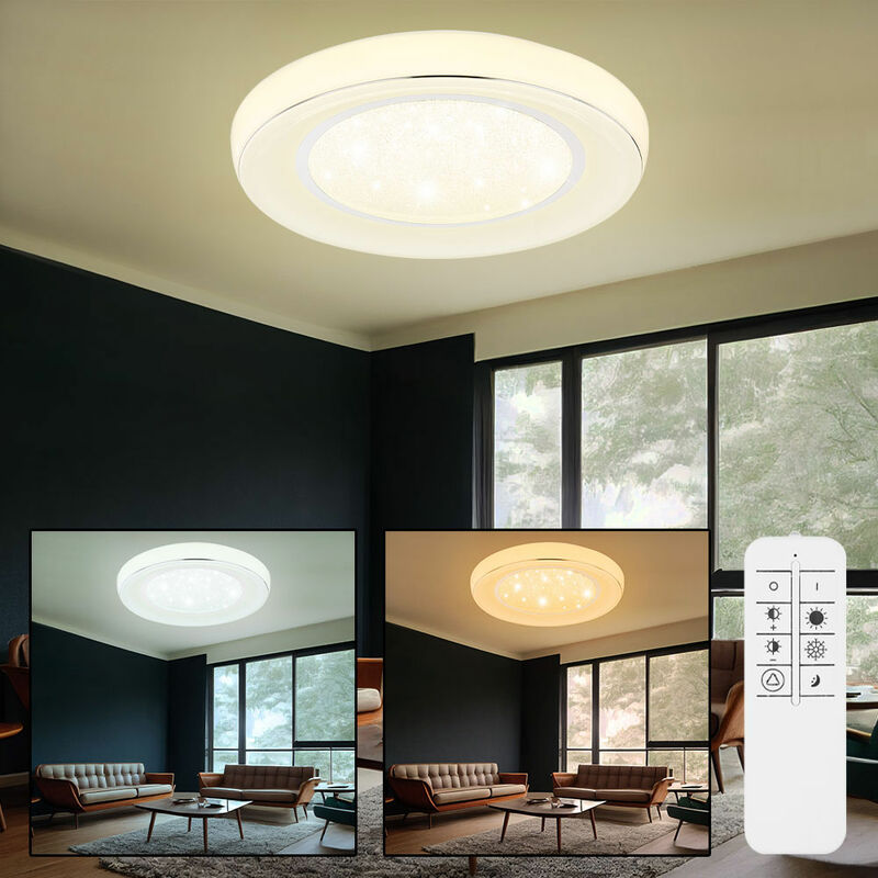 Plafón LED regulable con mando a distancia Plafón LED cristal para salón, temperatura de color regulable con luz nocturna, 1x 30W 1950lm 3000-6000K,
Plafón LED regulable con mando a distancia Plafón LED cristal para salón, temperatura de color regulable con luz nocturna, 1x 30W 1950lm 3000-6000K,