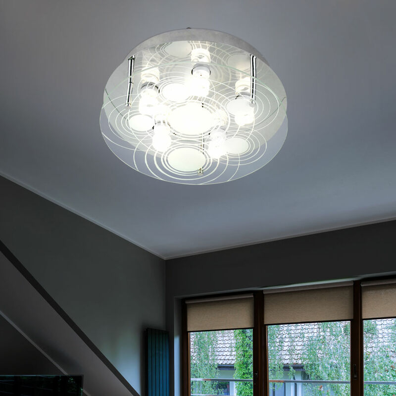 Plafón de diseño LED plateado salón comedor iluminación lámpara de cristal satinado
Plafón de diseño LED plateado salón comedor iluminación lámpara de cristal satinado