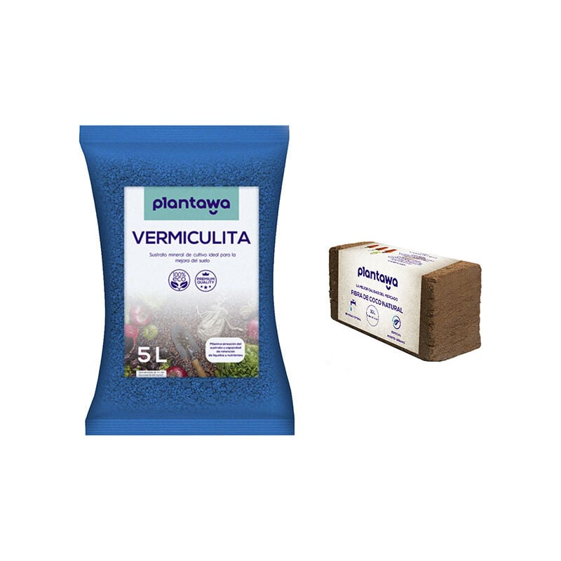 Pack Vermiculita 5L + Fibra de Coco 10L Tierras y Sustratos Abono Natural y Alimento - Plantawa
Pack Vermiculita 5L + Fibra de Coco 10L Tierras y Sustratos Abono Natural y Alimento - Plantawa
