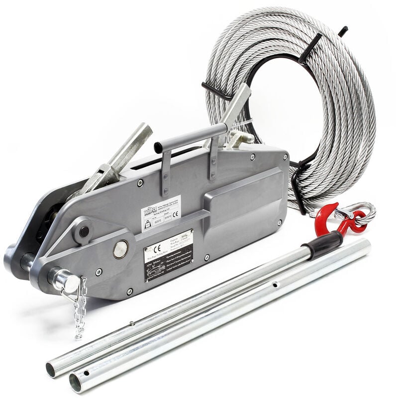Wiltec - Polipasto hasta 3200kg, cable 20m Ø16mm, pasador de seguridad y gancho de carga, traccionar y elevar
Wiltec - Polipasto hasta 3200kg, cable 20m Ø16mm, pasador de seguridad y gancho de carga, traccionar y elevar