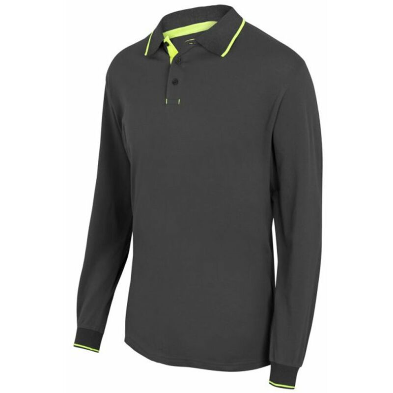 Velilla - POLO BICOLOR RAYA MANGA LARGA Gris S