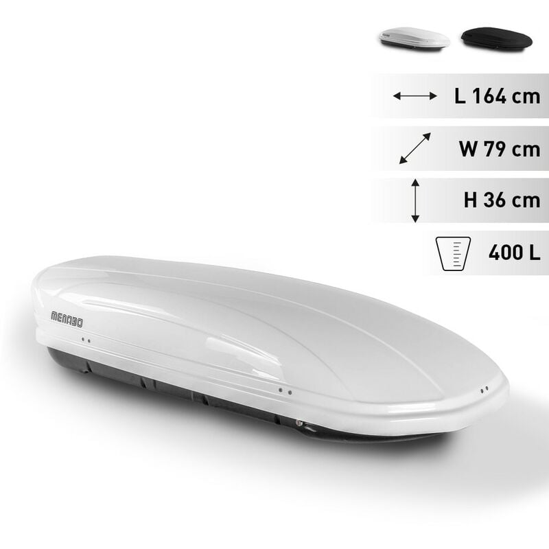 Menabo - Portaequipajes de coche rígido universal 400 litros Menabò Mania | Blanco
Menabo - Portaequipajes de coche rígido universal 400 litros Menabò Mania | Blanco