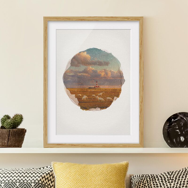 Póster enmarcado - Acquerelli - Mare del Nord Faro con Sheepherd Dimensión LxA: 40cm x 30cm, Marco: Roble
Póster enmarcado - Acquerelli - Mare del Nord Faro con Sheepherd Dimensión LxA: 40cm x 30cm, Marco: Roble
