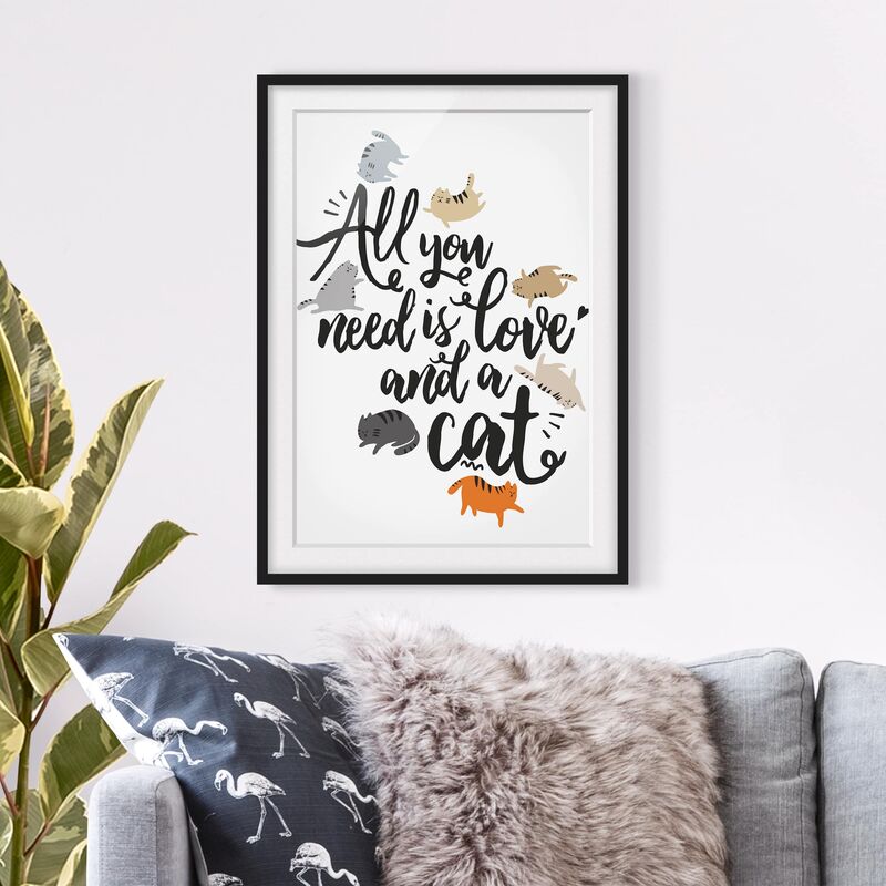 Póster enmarcado - All You Need Is Love And A Cat Dimensión LxA: 70cm x 50cm, Marco: Negro
Póster enmarcado - All You Need Is Love And A Cat Dimensión LxA: 70cm x 50cm, Marco: Negro
