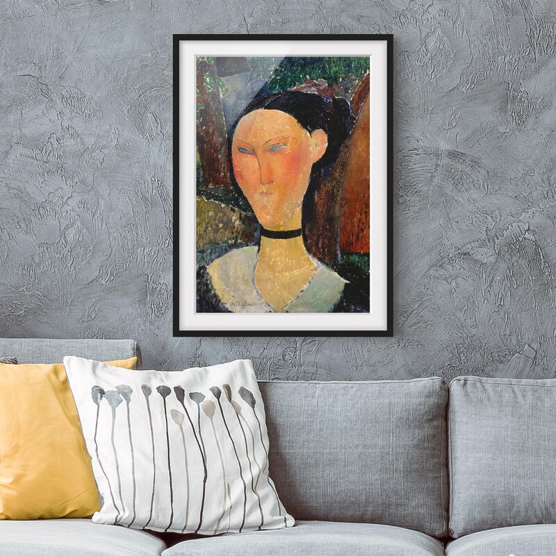 Póster enmarcado - Amedeo Modigliani - Woman With A Velvet Neckband Dimensión LxA: 24cm x 18cm, Marco: Negro
Póster enmarcado - Amedeo Modigliani - Woman With A Velvet Neckband Dimensión LxA: 24cm x 18cm, Marco: Negro
