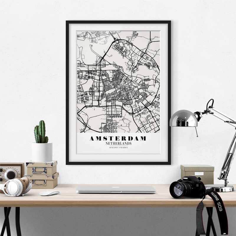 Póster enmarcado - Amsterdam City Map - Classic Dimensión LxA: 70cm x 50cm, Marco: Negro
Póster enmarcado - Amsterdam City Map - Classic Dimensión LxA: 70cm x 50cm, Marco: Negro