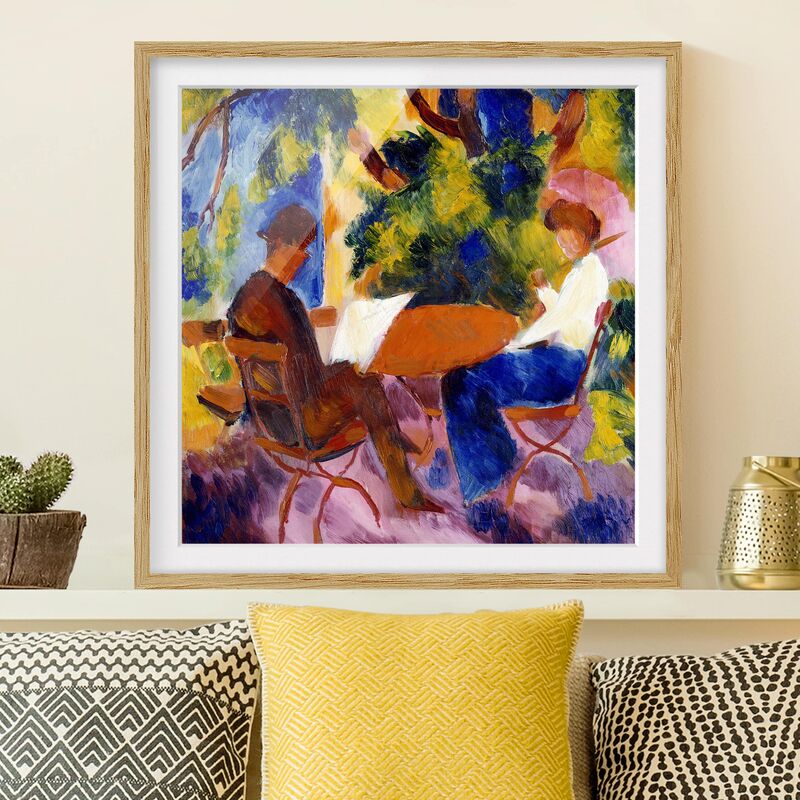 Póster enmarcado - August Macke - Couple At The Garden Table Dimensión LxA: 70cm x 70cm, Marco: Roble
Póster enmarcado - August Macke - Couple At The Garden Table Dimensión LxA: 70cm x 70cm, Marco: Roble