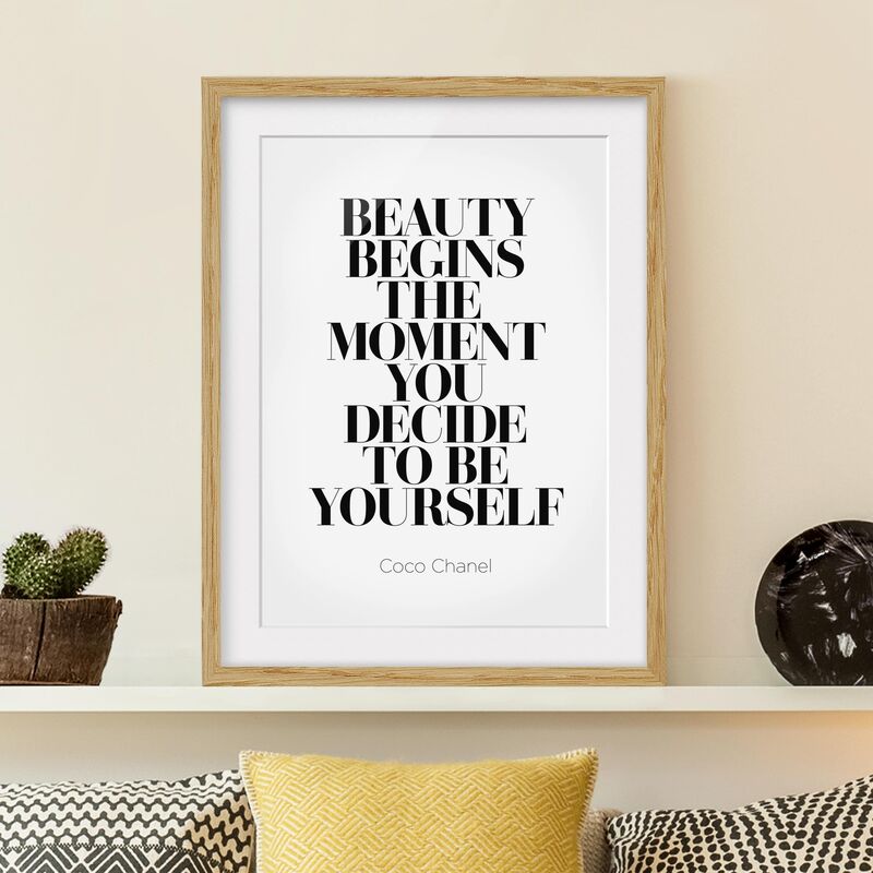 Póster enmarcado - Be Yourself Coco Chanel Dimensión LxA: 70cm x 50cm, Marco: Roble
Póster enmarcado - Be Yourself Coco Chanel Dimensión LxA: 70cm x 50cm, Marco: Roble