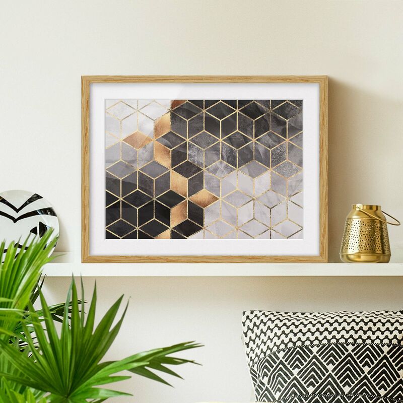 Póster enmarcado - Bianco e oro Geometria Nero Dimensión LxA: 30cm x 40cm, Marco: Roble
Póster enmarcado - Bianco e oro Geometria Nero Dimensión LxA: 30cm x 40cm, Marco: Roble