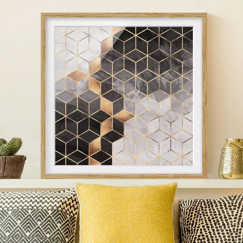 Póster enmarcado - Bianco e oro Geometria Nero Dimensión LxA: 50cm x 50cm, Marco: Roble
Póster enmarcado - Bianco e oro Geometria Nero Dimensión LxA: 50cm x 50cm, Marco: Roble