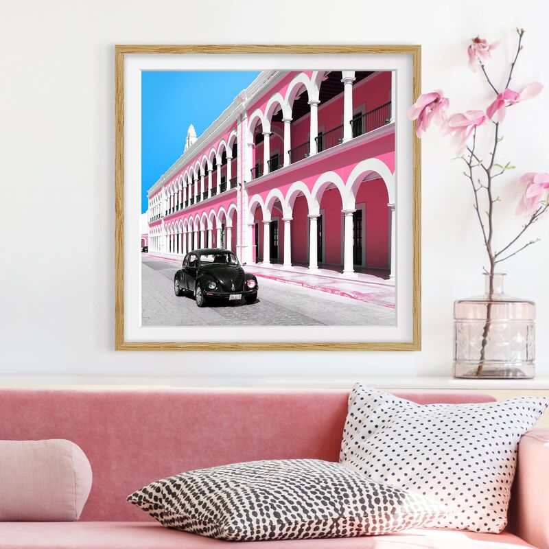 Póster enmarcado - Black Beetle Pink Facade Dimensión LxA: 70cm x 70cm, Marco: Roble
Póster enmarcado - Black Beetle Pink Facade Dimensión LxA: 70cm x 70cm, Marco: Roble