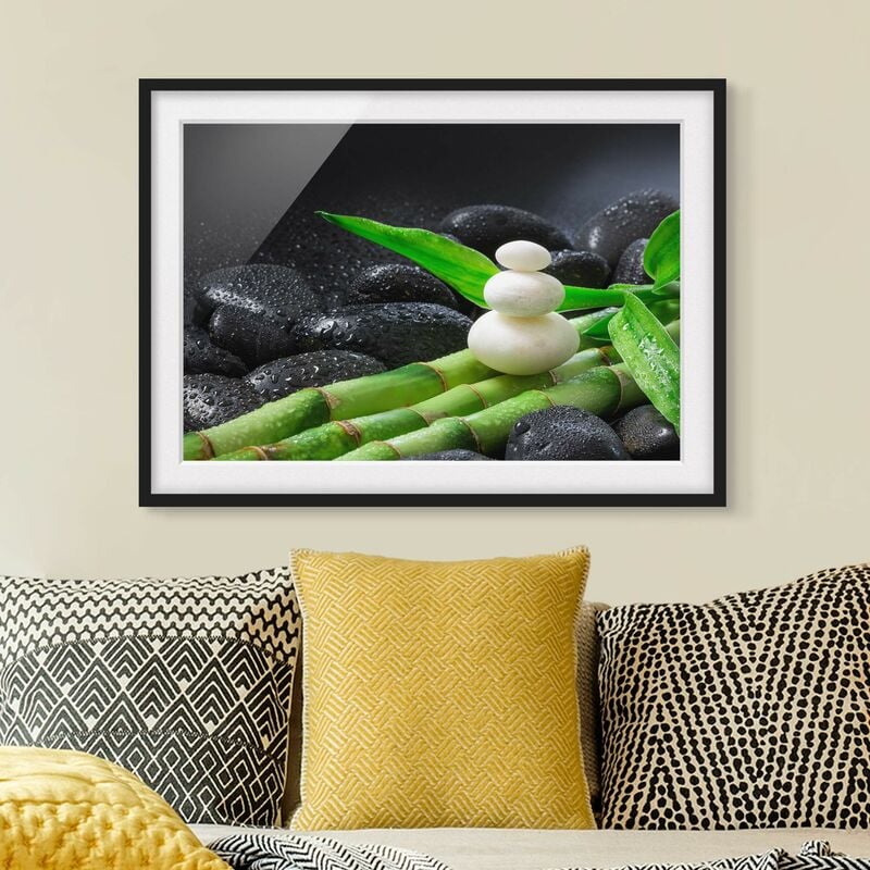 Póster enmarcado - Pietre bianche su bambù Dimensión LxA: 18cm x 24cm, Marco: Negro
Póster enmarcado - Pietre bianche su bambù Dimensión LxA: 18cm x 24cm, Marco: Negro
