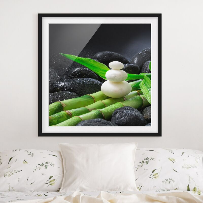 Póster enmarcado - Pietre bianche su bambù Dimensión LxA: 70cm x 70cm, Marco: Negro
Póster enmarcado - Pietre bianche su bambù Dimensión LxA: 70cm x 70cm, Marco: Negro