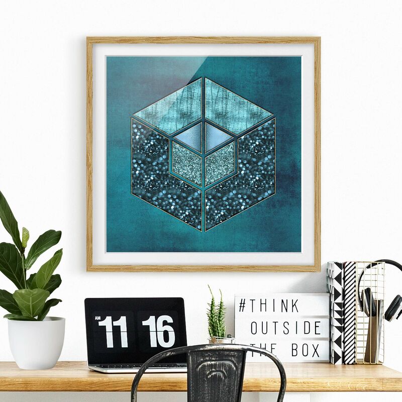Póster enmarcado - Blu Esagono con oro Outline Dimensión LxA: 70cm x 70cm, Marco: Roble
Póster enmarcado - Blu Esagono con oro Outline Dimensión LxA: 70cm x 70cm, Marco: Roble