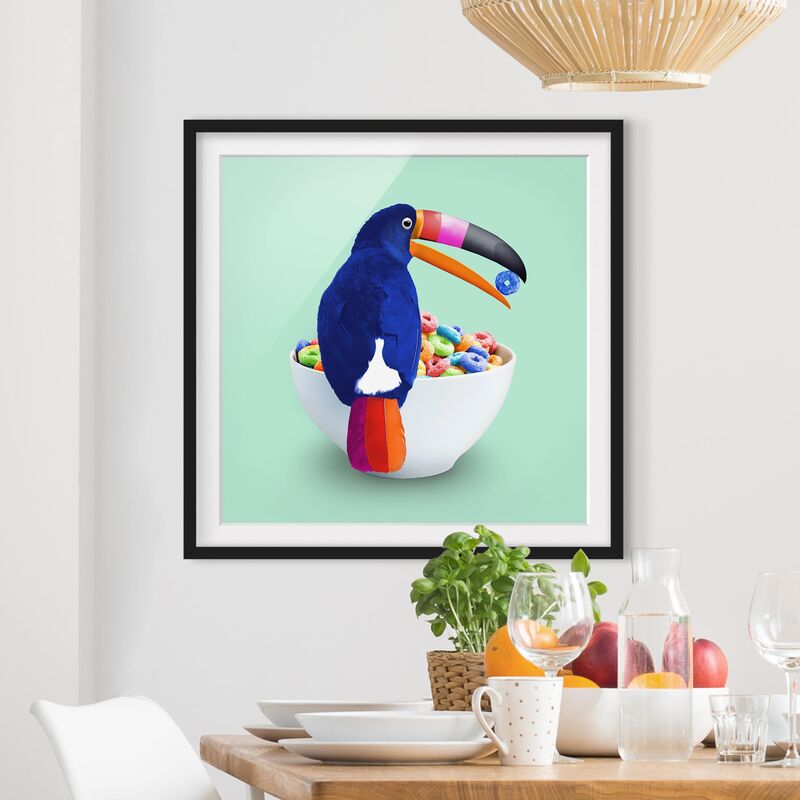 Póster enmarcado - Colazione Con Toucan Dimensión LxA: 30cm x 30cm, Marco: Negro
Póster enmarcado - Colazione Con Toucan Dimensión LxA: 30cm x 30cm, Marco: Negro