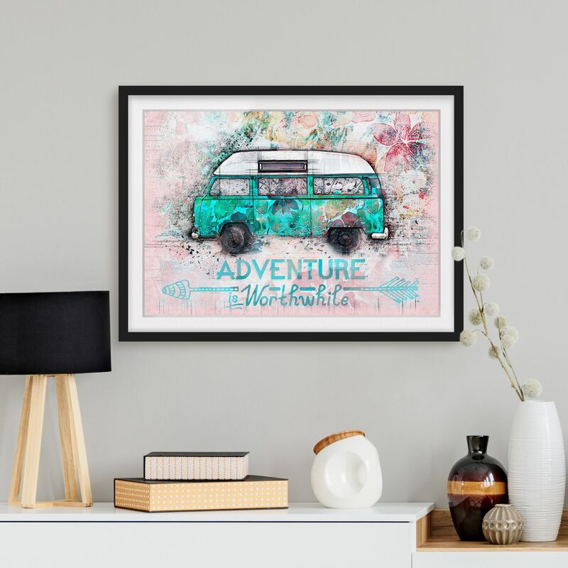 Póster enmarcado - Bulli Adventure Collage pastello Dimensión LxA: 40cm x 55cm, Marco: Negro
Póster enmarcado - Bulli Adventure Collage pastello Dimensión LxA: 40cm x 55cm, Marco: Negro