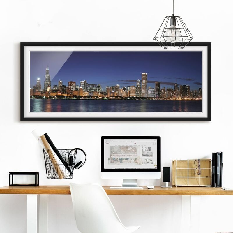 Póster enmarcado - Chicago Skyline Di Notte Dimensión LxA: 40cm x 100cm, Marco: Negro
Póster enmarcado - Chicago Skyline Di Notte Dimensión LxA: 40cm x 100cm, Marco: Negro