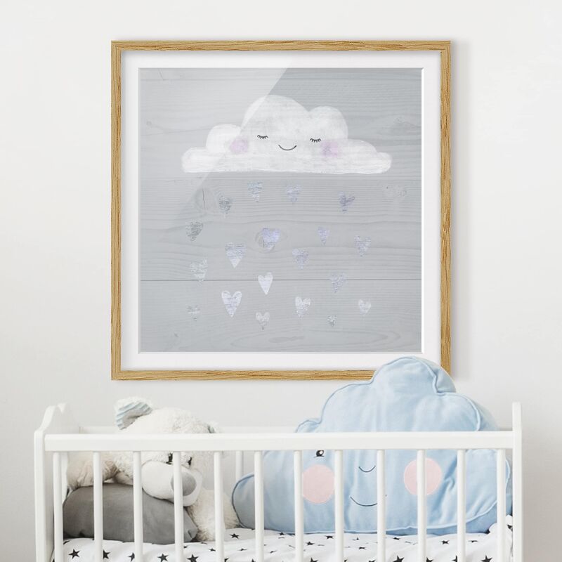 Póster enmarcado - Cloud With Silver Hearts Dimensión LxA: 70cm x 70cm, Marco: Roble
Póster enmarcado - Cloud With Silver Hearts Dimensión LxA: 70cm x 70cm, Marco: Roble
