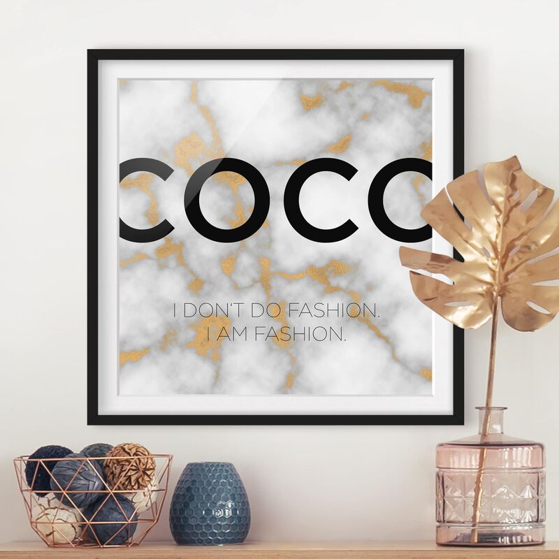 Póster enmarcado - Coco - I Don't Do Fashion Dimensión LxA: 50cm x 50cm, Marco: Negro
Póster enmarcado - Coco - I Don't Do Fashion Dimensión LxA: 50cm x 50cm, Marco: Negro