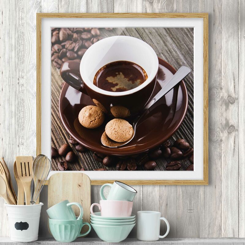 Póster enmarcado - Fagioli della tazza di caffè con il caffè Dimensión LxA: 50cm x 50cm, Marco: Roble
Póster enmarcado - Fagioli della tazza di caffè con il caffè Dimensión LxA: 50cm x 50cm, Marco: Roble