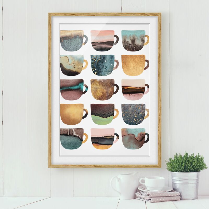 Póster enmarcado - Tazze di caffè variopinte con oro Dimensión LxA: 40cm x 30cm, Marco: Roble
Póster enmarcado - Tazze di caffè variopinte con oro Dimensión LxA: 40cm x 30cm, Marco: Roble