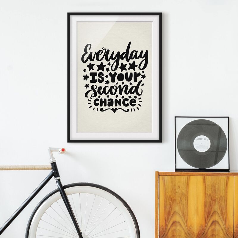 Póster enmarcado - Everyday Is Your Second Chance Dimensión LxA: 100cm x 70cm, Marco: Negro
Póster enmarcado - Everyday Is Your Second Chance Dimensión LxA: 100cm x 70cm, Marco: Negro