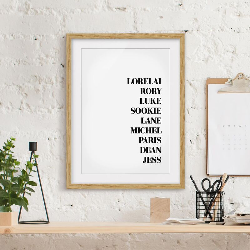 Póster enmarcado - Favorite Shows - Gilmore Girls Dimensión LxA: 40cm x 30cm, Marco: Roble
Póster enmarcado - Favorite Shows - Gilmore Girls Dimensión LxA: 40cm x 30cm, Marco: Roble