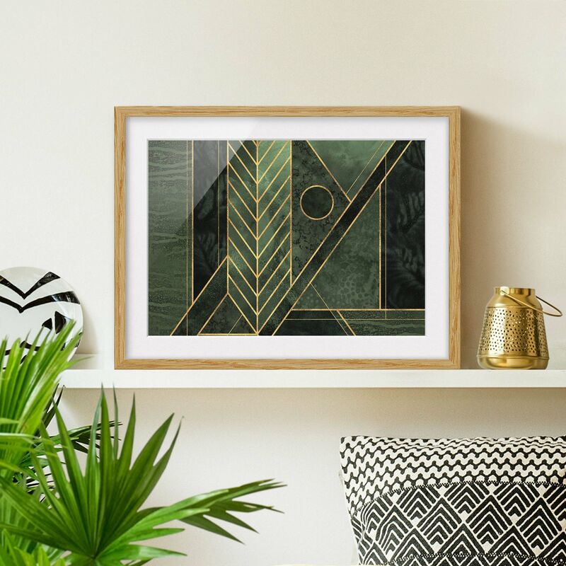 Póster enmarcado - Forme geometriche oro verde smeraldo Dimensión LxA: 50cm x 70cm, Marco: Roble
Póster enmarcado - Forme geometriche oro verde smeraldo Dimensión LxA: 50cm x 70cm, Marco: Roble