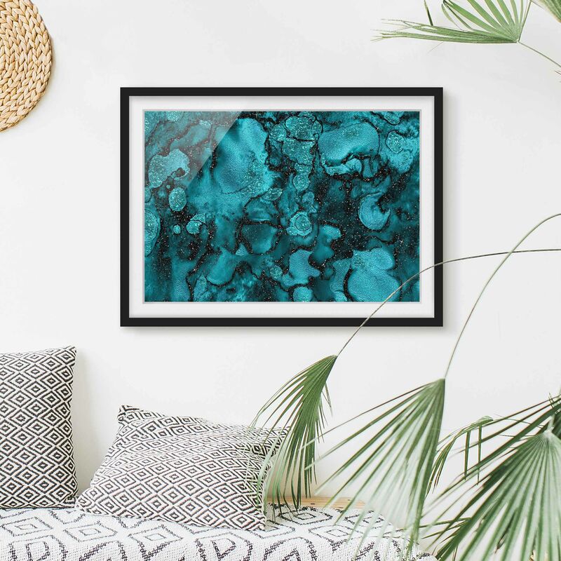 Póster enmarcado - Goccia del turchese con glitter Dimensión LxA: 40cm x 55cm, Marco: Negro
Póster enmarcado - Goccia del turchese con glitter Dimensión LxA: 40cm x 55cm, Marco: Negro