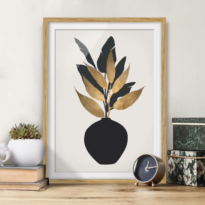 Póster enmarcado - Mondo vegetale grafico - Oro e nero Dimensión LxA: 55cm x 40cm, Marco: Roble
Póster enmarcado - Mondo vegetale grafico - Oro e nero Dimensión LxA: 55cm x 40cm, Marco: Roble