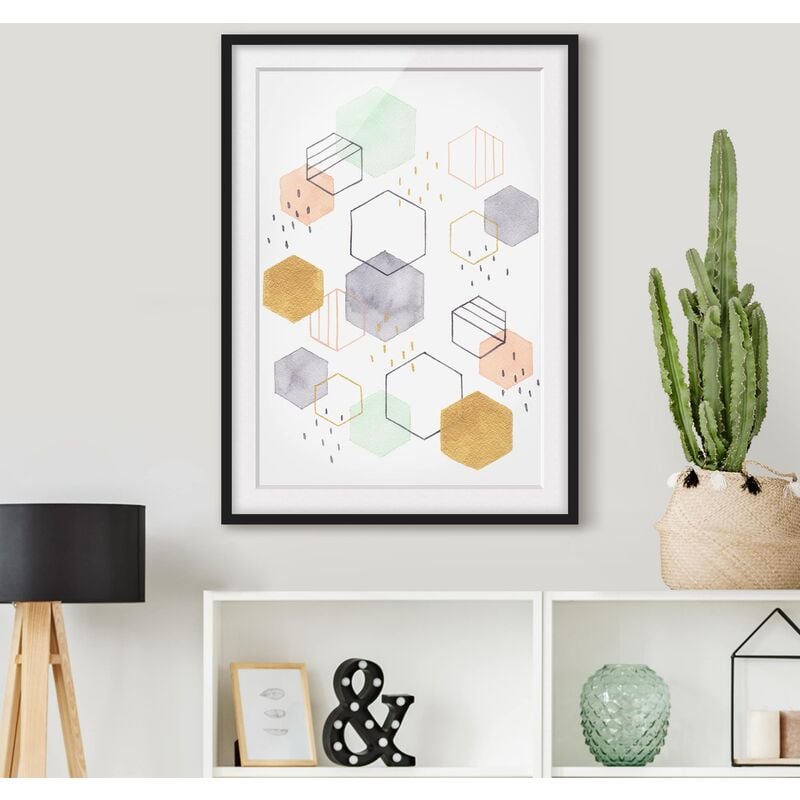 Póster enmarcado - Esagonale Dispersione I Dimensión LxA: 100cm x 70cm, Marco: Negro
Póster enmarcado - Esagonale Dispersione I Dimensión LxA: 100cm x 70cm, Marco: Negro