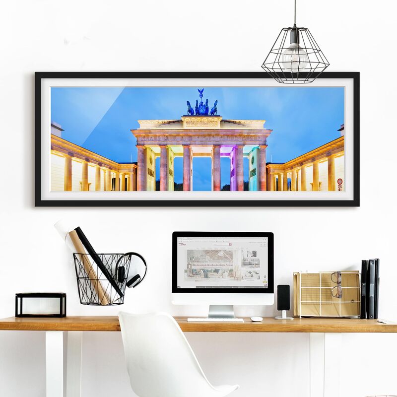 Póster enmarcado - Illuminato Porta Di Brandeburgo Dimensión LxA: 50cm x 130cm, Marco: Negro
Póster enmarcado - Illuminato Porta Di Brandeburgo Dimensión LxA: 50cm x 130cm, Marco: Negro
