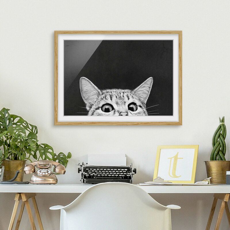 Póster enmarcado - Illustrazione Gatto Bianco e nero Disegno Dimensión LxA: 50cm x 70cm, Marco: Roble
Póster enmarcado - Illustrazione Gatto Bianco e nero Disegno Dimensión LxA: 50cm x 70cm, Marco: Roble