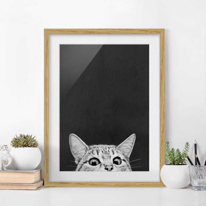 Póster enmarcado - Illustrazione Gatto Bianco e nero Disegno Dimensión LxA: 100cm x 70cm, Marco: Roble
Póster enmarcado - Illustrazione Gatto Bianco e nero Disegno Dimensión LxA: 100cm x 70cm, Marco: Roble